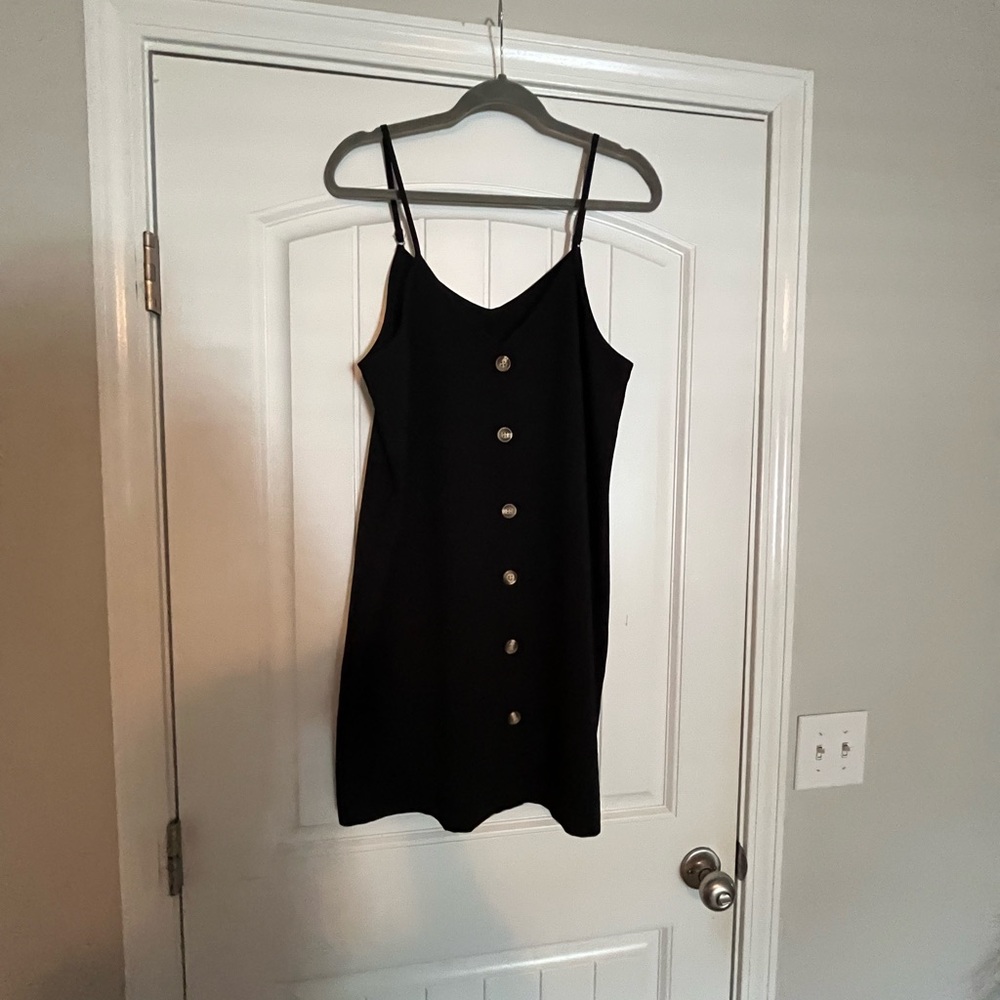 Elegant Black Button-Down Dress